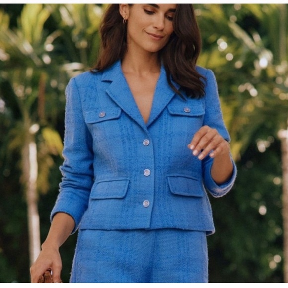 J.McLaughlin French Blue Claudie Women's Tweed Jacket - Picture 2 of 10